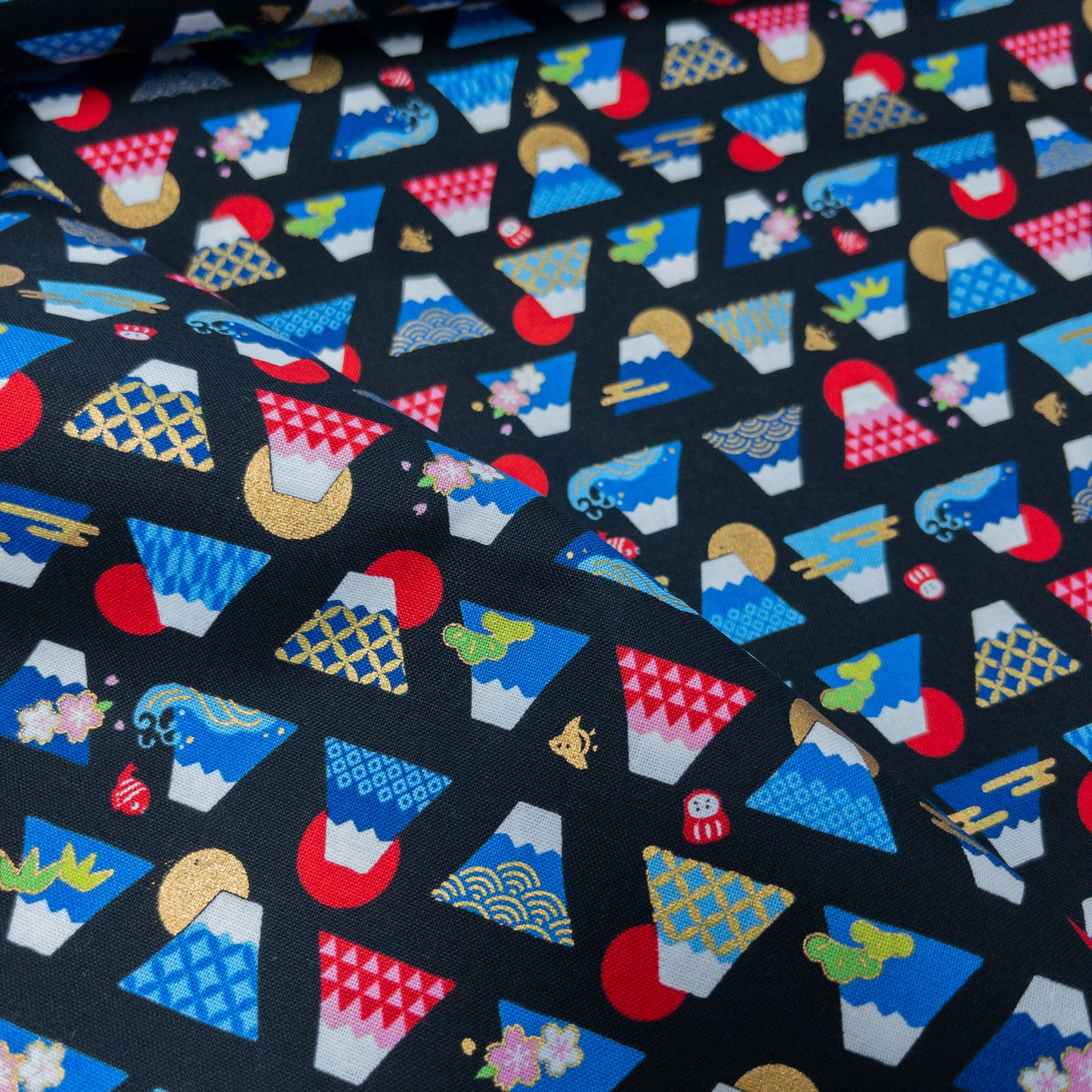 Japan | hot stamping fuji  燙金富士山圖案 | cotton printed sheeting