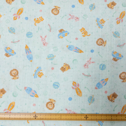 Japan | animals in space 星球動物 | cotton double gauze 二重紗
