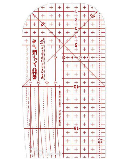Taiwan thin hot iron ruler 熨斗用止滑定規尺 30x10cm