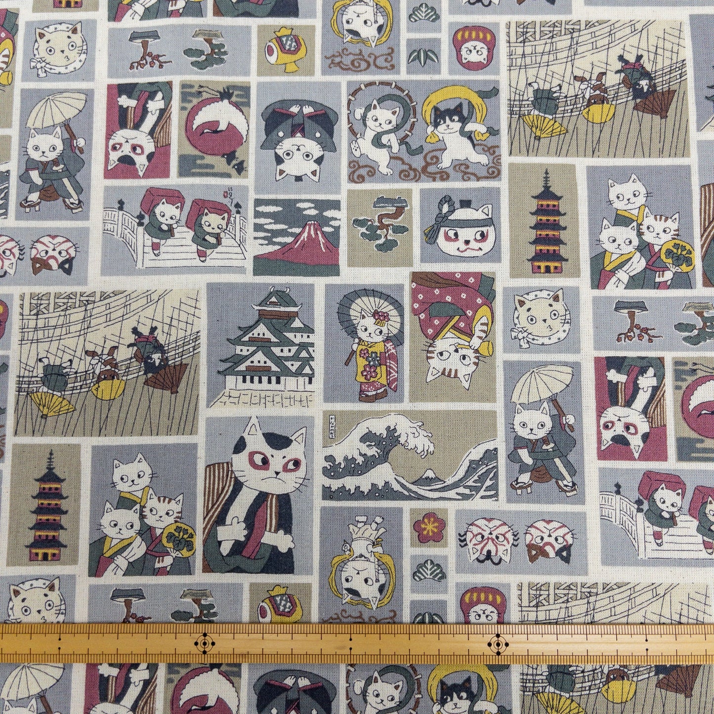 Japan | japanese cats 江戸浮世繪貓 | cotton linen canvas 棉麻
