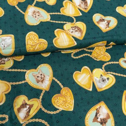 Japan | 心形貓貓吊飾 | cotton printed sheeting 純棉