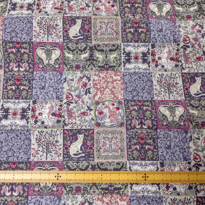 Japan | artistic style animals cat 歐洲動物拼磚 貓貓 | cotton printed sheeting 純棉