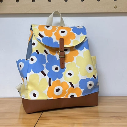 K·T SEWING｜限時推出！「束繩側袋有蓋背包」材料包 *送實體紙樣及影片教學 （10月4日截單）Drawstring Backpack with Pocket sewing kit (include paper pattern & tutorial videos)