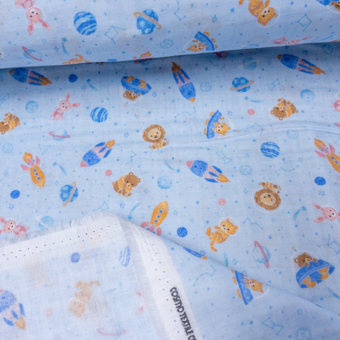 Japan | animals in space 星球動物 | cotton double gauze 二重紗
