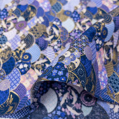 Japan | Fuji 燙金波紋富士鶴 | cotton printed sheeting 純棉