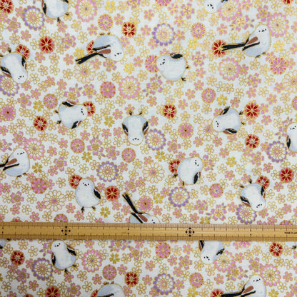 Quilt Gate | Foil-stamped long tailed tit 燙金雪之妖精 | cotton printed sheeting 純棉