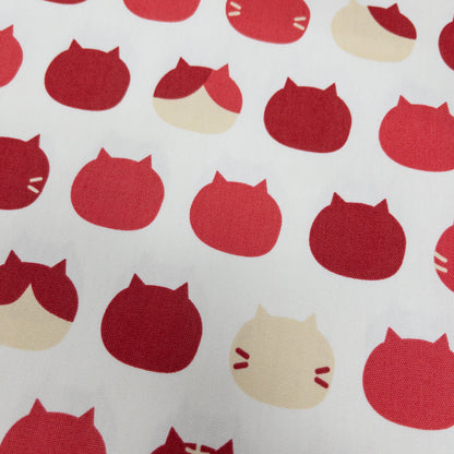 Japan | 「ねこたま」cat heads 彩色大貓頭 | cotton printed oxford 純棉