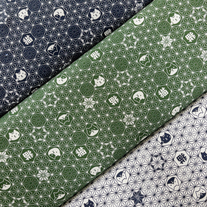 Japan | asanoha cat 麻の葉貓貓 | cotton printed dobby 竹節棉