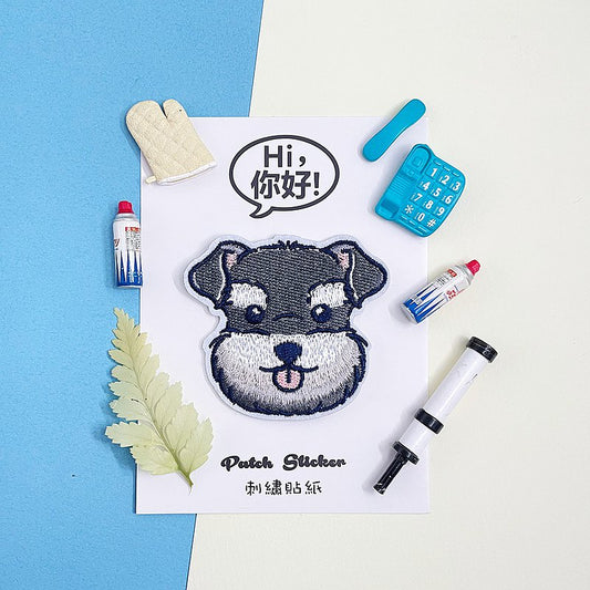 Hi你好 | schnauzer 史納莎 | embroidery patch 刺繡章
