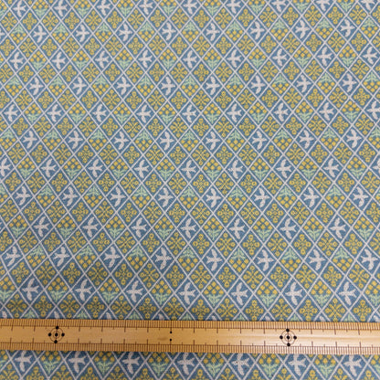 Japan | Bird checkerboard 格紋千鳥 | cotton printed linen canvas 棉麻