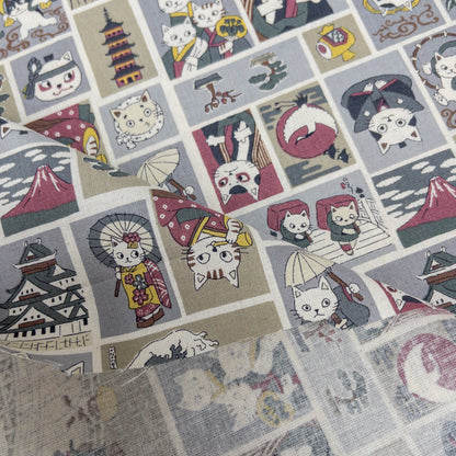 Japan | japanese cats 江戸浮世繪貓 | cotton linen canvas 棉麻
