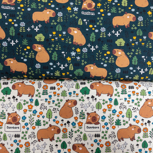 Taiwan | 水豚森林 capybara | cotton printed oxford 純棉
