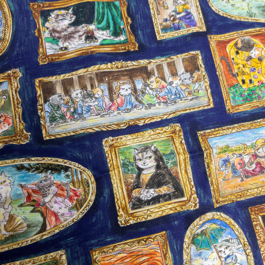 預購preorder 3月底到貨 - Japan | 『Hoyoka』Cats Art Museum貓貓名畫 | cotton printed sheeting 純棉
