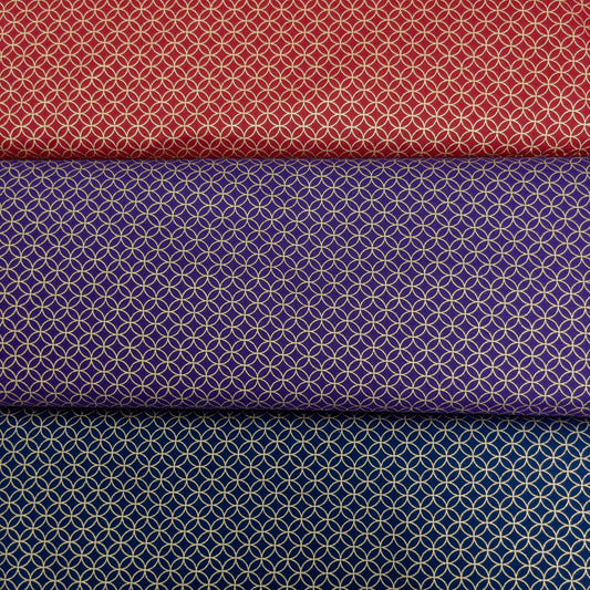 Japan | gilded shippo 燙金七寶 | cotton printed sheeting