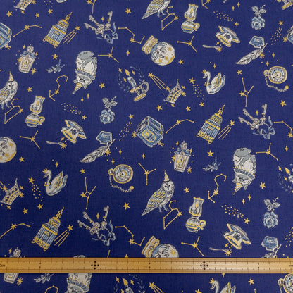 Japan | magic and animals 燙金魔法工具與動物 | cotton printed sheeting 純棉