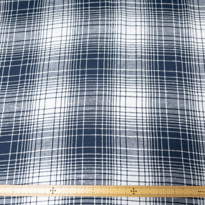 Japan | 白藍漸變格紋線 blue x white checkered  | cotton yarn-dyed brushed 純棉先染起毛