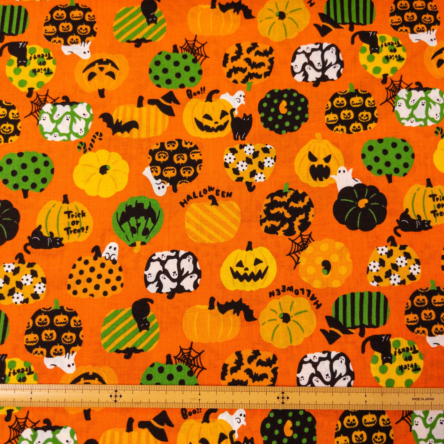 Japan | halloween pattern and cats 萬聖節黑貓大南瓜 | cotton printed shirting 純棉
