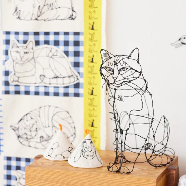 ＋HAyU fabric | HAyU CAT | cotton linen printed canvas 棉麻 (110x98cm)