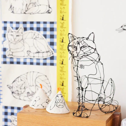 ＋HAyU fabric | HAyU CAT | cotton linen printed canvas 棉麻 (110x98cm)