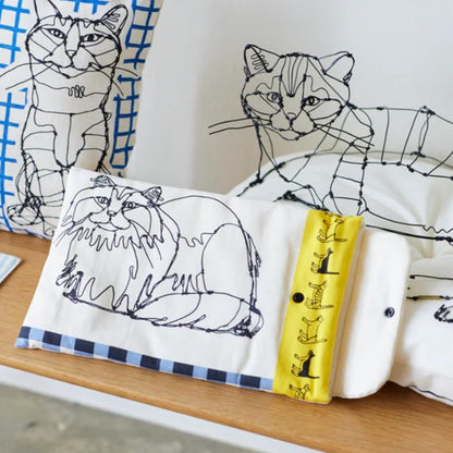 ＋HAyU fabric | HAyU CAT | cotton linen printed canvas 棉麻 (110x98cm)