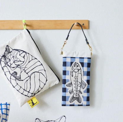 ＋HAyU fabric | HAyU CAT | cotton linen printed canvas 棉麻 (110x98cm)