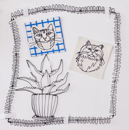 ＋HAyU fabric | HAyU CAT | cotton linen printed canvas 棉麻 (110x98cm)