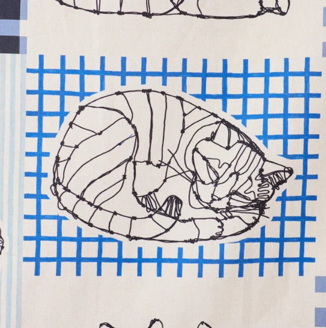 ＋HAyU fabric | HAyU CAT | cotton linen printed canvas 棉麻 (110x98cm)