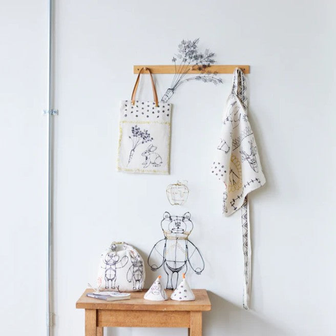 ＋HAyU fabric | ANIMALS | cotton linen printed canvas 棉麻 (110x98cm)