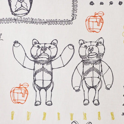 ＋HAyU fabric | ANIMALS | cotton linen printed canvas 棉麻 (110x98cm)