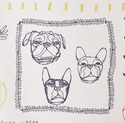 ＋HAyU fabric | ANIMALS | cotton linen printed canvas 棉麻 (110x98cm)