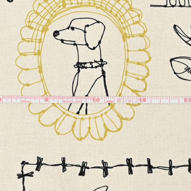 ＋HAyU fabric | ANIMALS | cotton linen printed canvas 棉麻 (110x98cm)