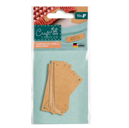 Craft Labeler Labels Washpap 自製布標 淺棕色手作工藝標籤 - 10pcs