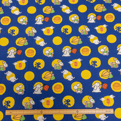 【K‧T FABRIC】中秋月兔 mid-autumn moon rabbit cotton printed oxford 純棉