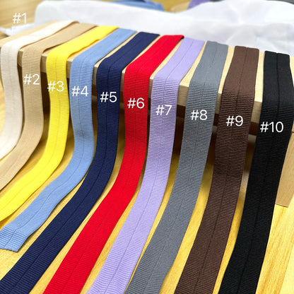 fold over elastics 彈性包邊帶 20mm - 10 colors