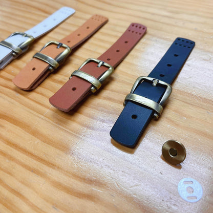 Handmade Top Grain Leather Magnetic buckle button 手工真皮帶磁石扣 - 4 colors