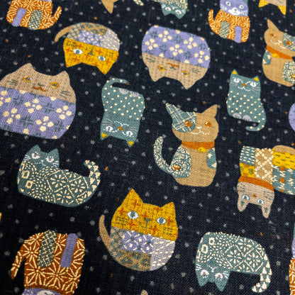 Japan | japanese cat 和風不倒翁貓貓 | cotton printed poplin 竹節棉