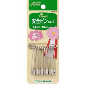 Clover safety pin 扣針 安全別針 No.4 44mm - 10pcs