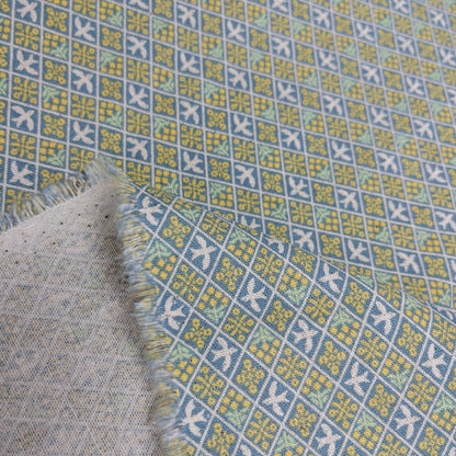 Japan | Bird checkerboard 格紋千鳥 | cotton printed linen canvas 棉麻