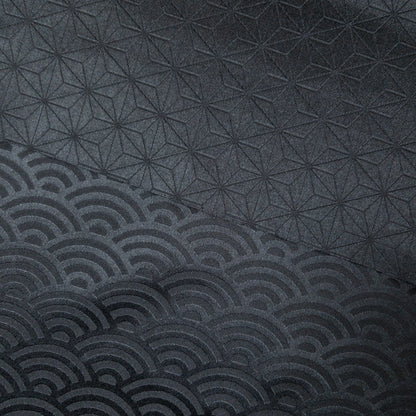 Japan | sparkling asanoha pattern 雙面暗紋令面和風圖案 麻之葉 青海波 | brocade jacquard 錦緞
