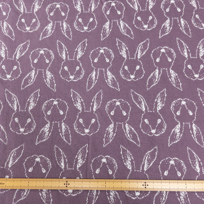 maffon | petit lapin rabbit top purple x white 小兔子 紫+白 | cotton jacquard knit 雙面純棉提花針織 160cm