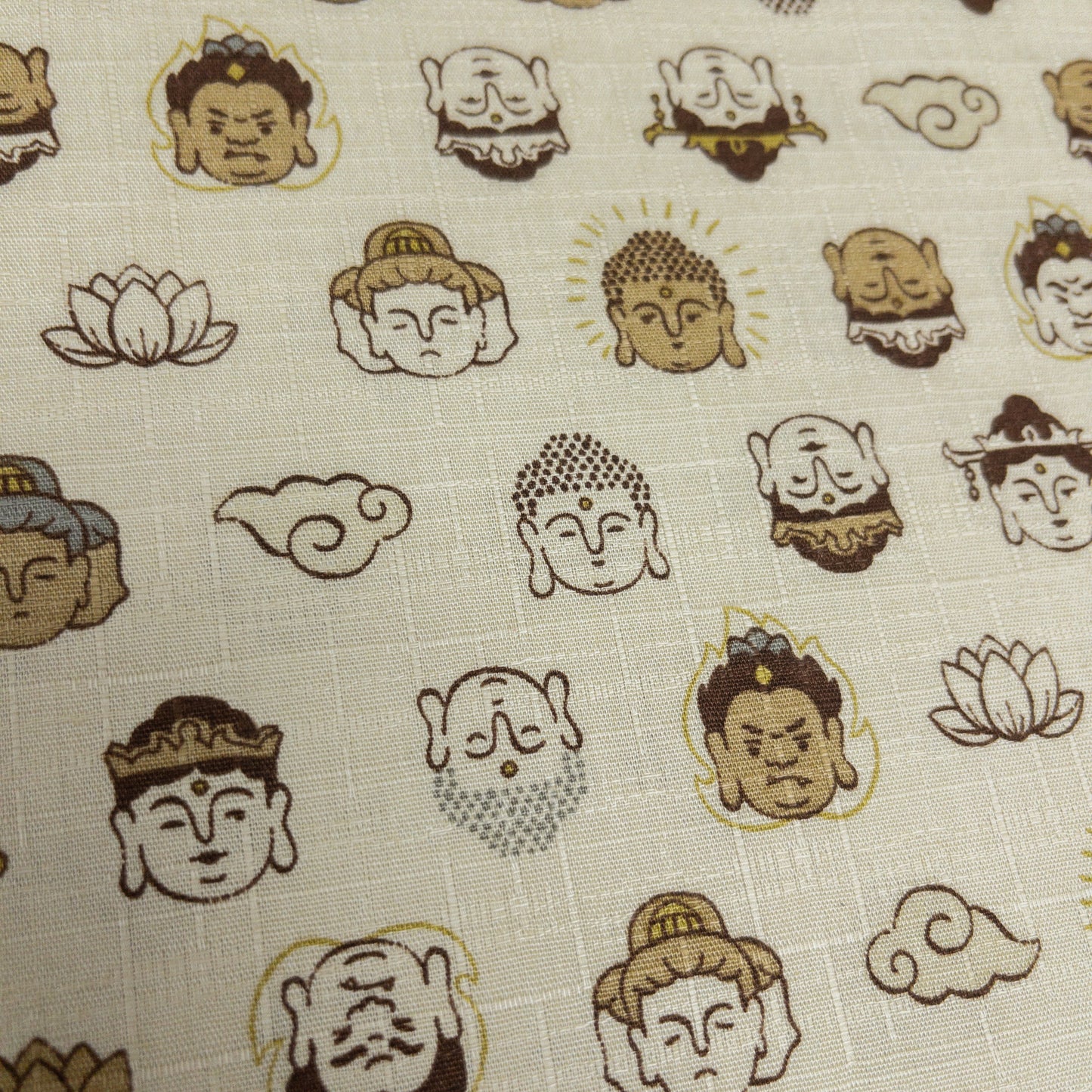 Japan | cute buddha卡通佛相 | cotton printed dobby 竹節棉