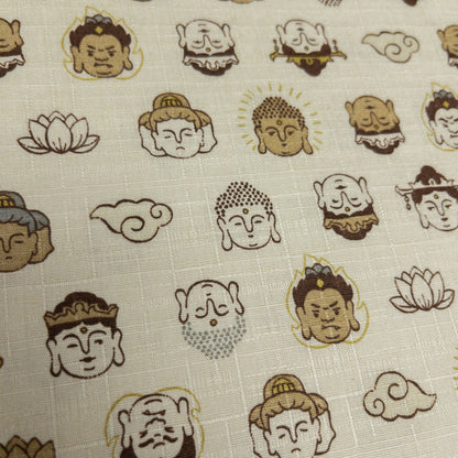 Japan | cute buddha卡通佛相 | cotton printed dobby 竹節棉