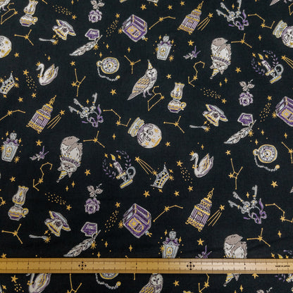 Japan | magic and animals 燙金魔法工具與動物 | cotton printed sheeting 純棉