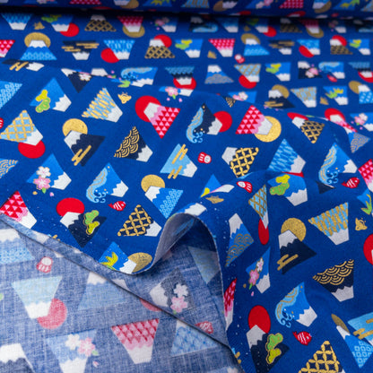 Japan | hot stamping fuji  燙金富士山圖案 | cotton printed sheeting