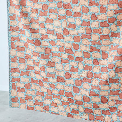 Japan | SAKAMOTO AKO 貓貓餅乾 - OYATSU | cotton printed oxford 純棉