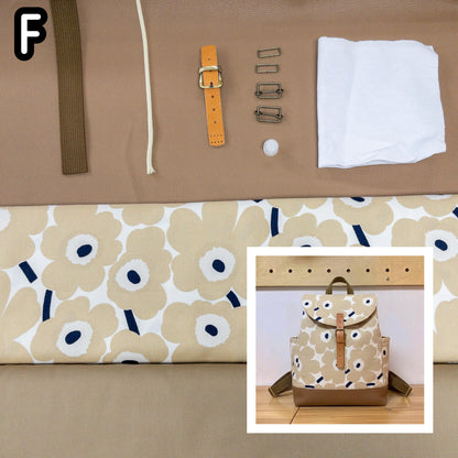 K·T SEWING｜限時推出！「束繩側袋有蓋背包」材料包 *送實體紙樣及影片教學 （10月4日截單）Drawstring Backpack with Pocket sewing kit (include paper pattern & tutorial videos)