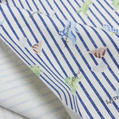 Japan | dinosaur petit embroidery 間條恐龍仿刺繡 | cotton printed oxford 純棉