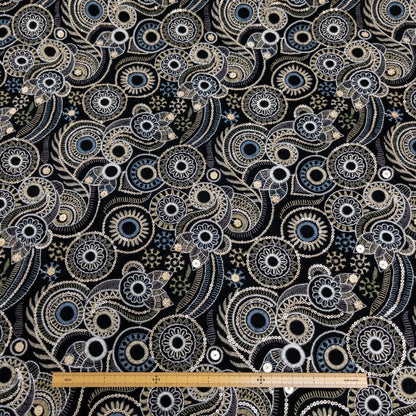 India | wheel embroidered fabric 圓輪花紋刺繡布