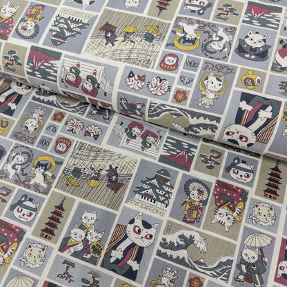 Japan | japanese cats 江戸浮世繪貓 | cotton linen canvas 棉麻