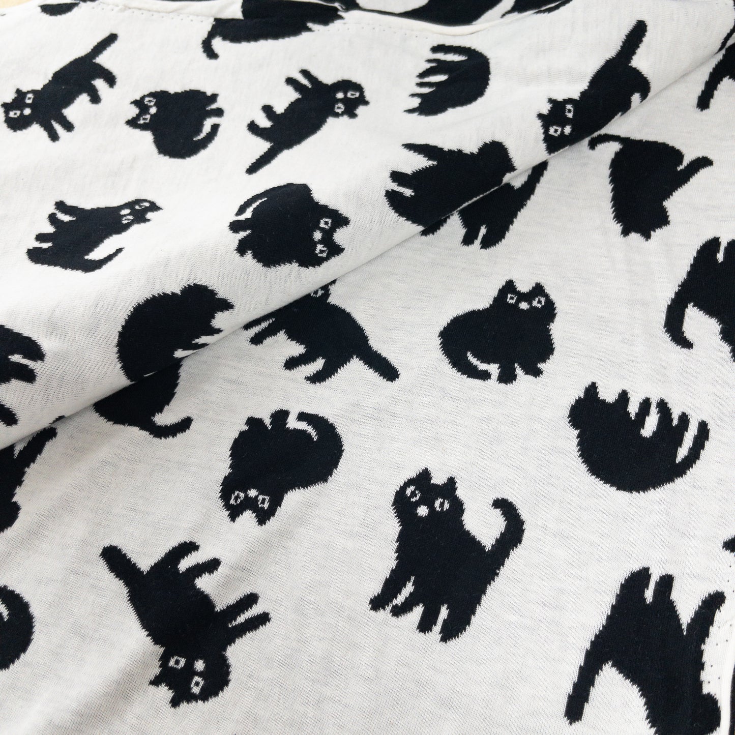 maffon | chubby cat 胖貓貓 | cotton jacquard knit 雙面純棉提花針織 - 160cm
